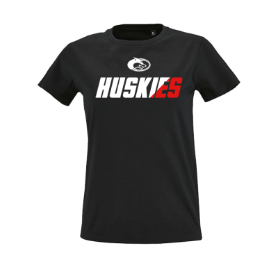 Frauen-T-Shirt Huskies, schwarz